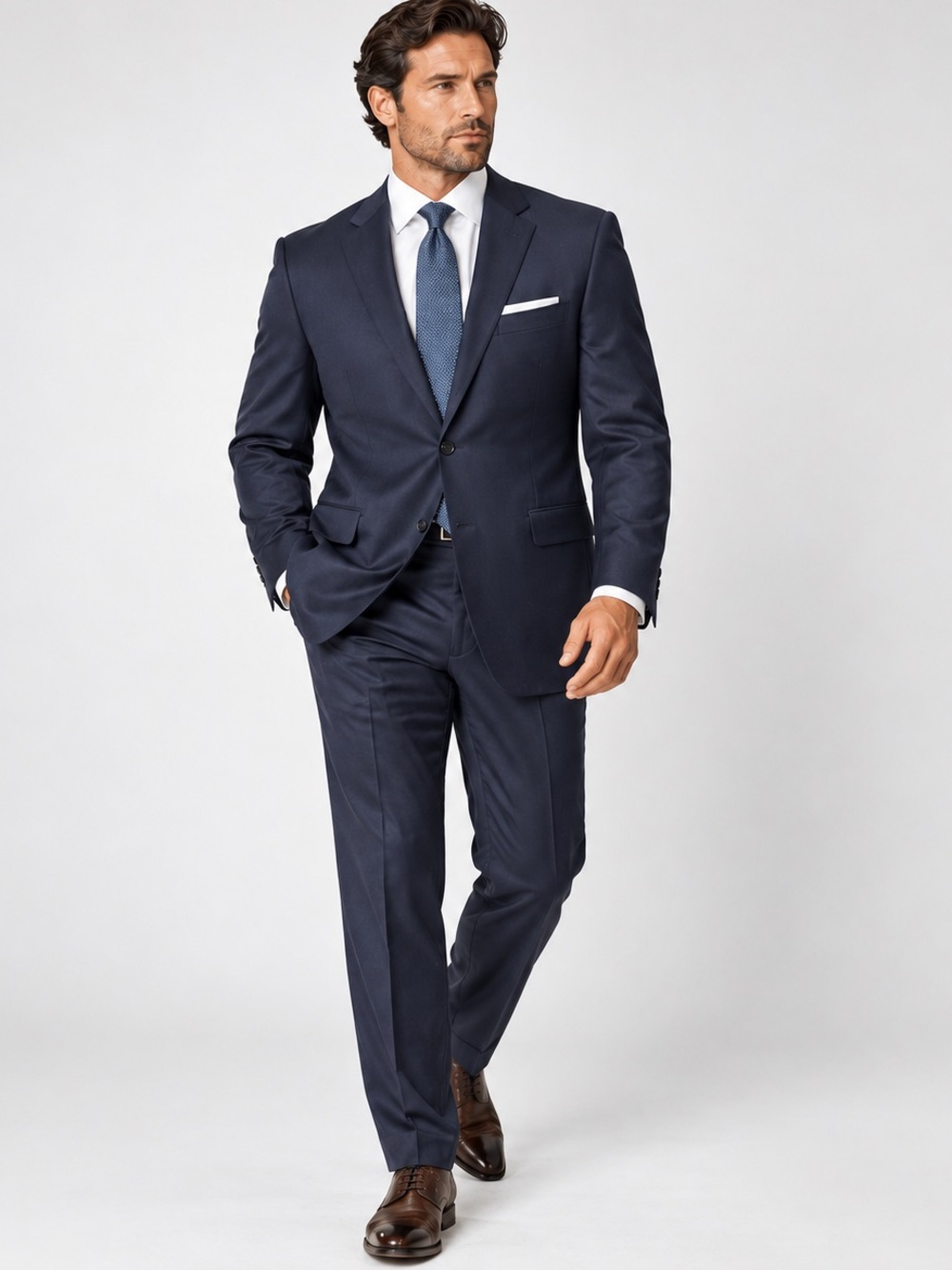 Jos. A. Bank Signature Collection Gordon 44R Navy 100% Wool 2 Piece Suit
